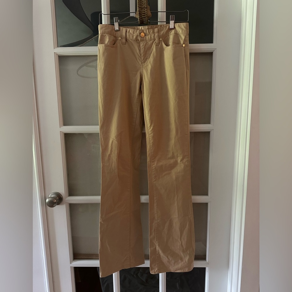 Tory Burch Khaki Trousers with Gold Accent (Never Worn!)